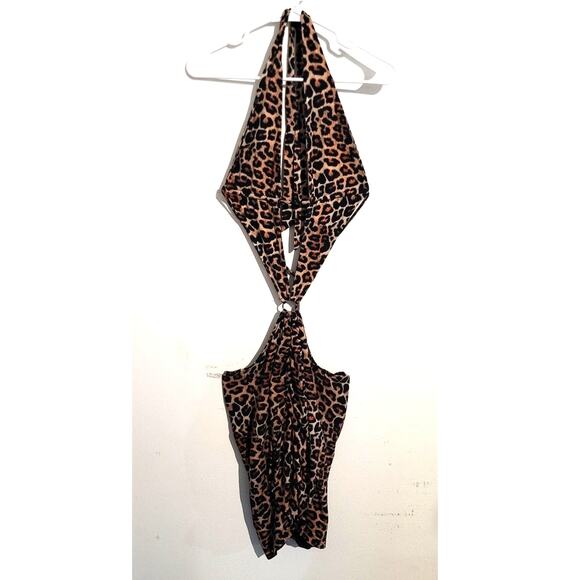 I.AM.GIA Kamilla Animal Leopard Cheetah Print Halter Mini Dress XL - Picture 3 of 12